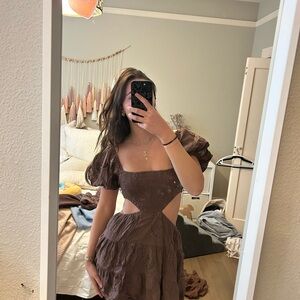 Skylar + Madison Brown Cut Out Dress